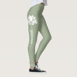 Namaste Lotus Flower Modern Personlig Namn Leggings<br><div class="desc">Namaste Lotus Flower Modern Personlig Namn Sports Fitness Yoga Leggings har en lotus-blomma med texten "namaste" i det moderna handskrivna kalligrafiskriptet och personlig med ditt namn. Perfektens gåva till vänner och familj för födelsedag,  jul,  Mors dag,  bästa vänner,  yoga älskare,  träning och sport. Designad av © Evco Studio www.zazzle.com/store/evcostudio</div>