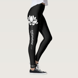 Namaste Lotus Flower Modern Personlig Namn Leggings