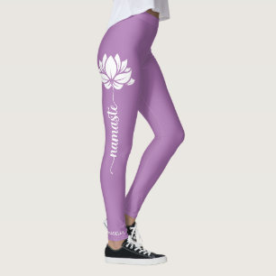 Namaste Lotus Flower Modern Personlig Namn Leggings
