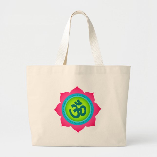 Namaste Lotus Flower Om Yoga Jumbo Tygkasse (Framsidan)