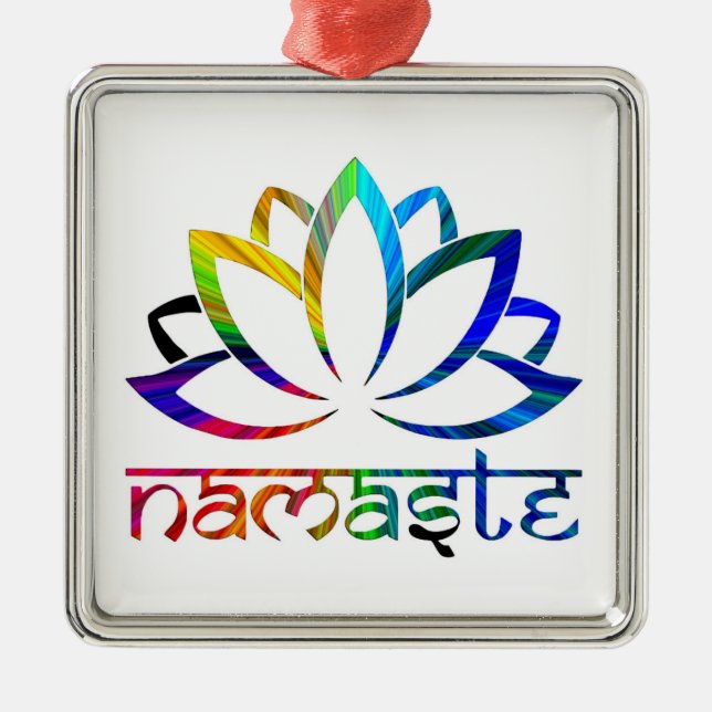 Namaste, Lotus Flower, Rainbow, Andlig Ornament (Framsidan)