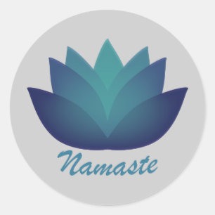 Namaste Lotus Flower Runt Klistermärke