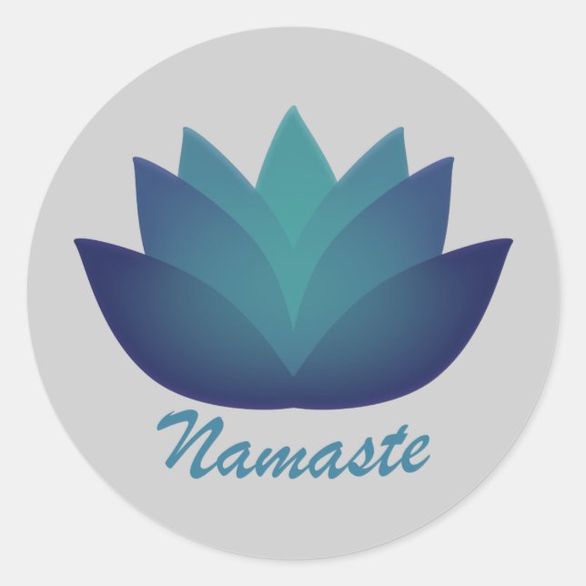 Namaste Lotus Flower Runt Klistermärke (Framsida)