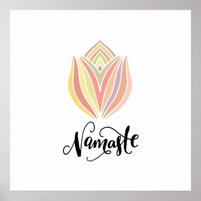 Namaste Lotus Flower Square Poster (Framsidan)