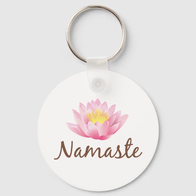Namaste Lotus Flower Yoga Nyckelring (Framsida)