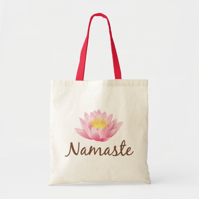 Namaste Lotus Flower Yoga Tygkasse (Framsidan)