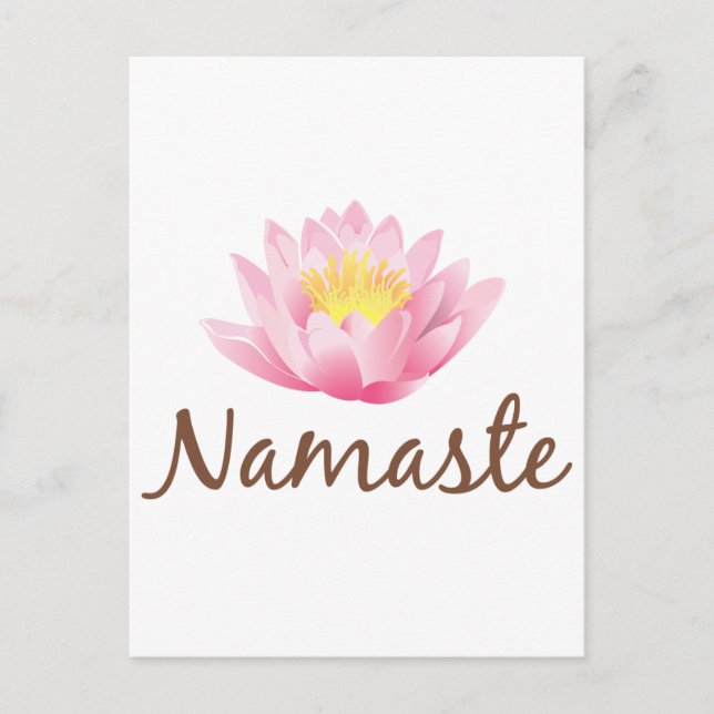 Namaste Lotus Flower Yoga Vykort (Framsida)