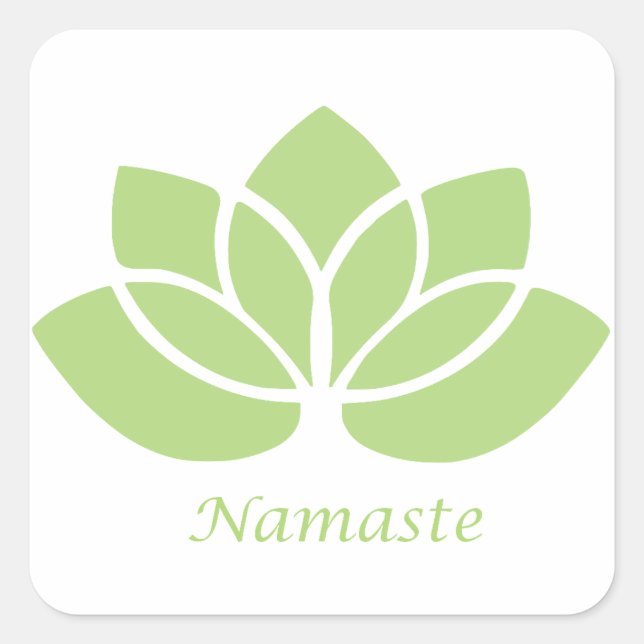 Namaste Lotus Fyrkantigt Klistermärke (Framsida)