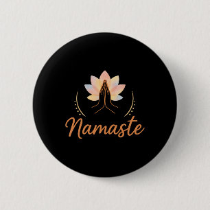 Namaste Lotus-motiv för yoga-meditation andlighet Knapp
