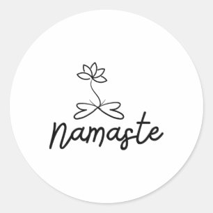 Namaste Lotus-motiv för yoga-meditation andlighet Runt Klistermärke