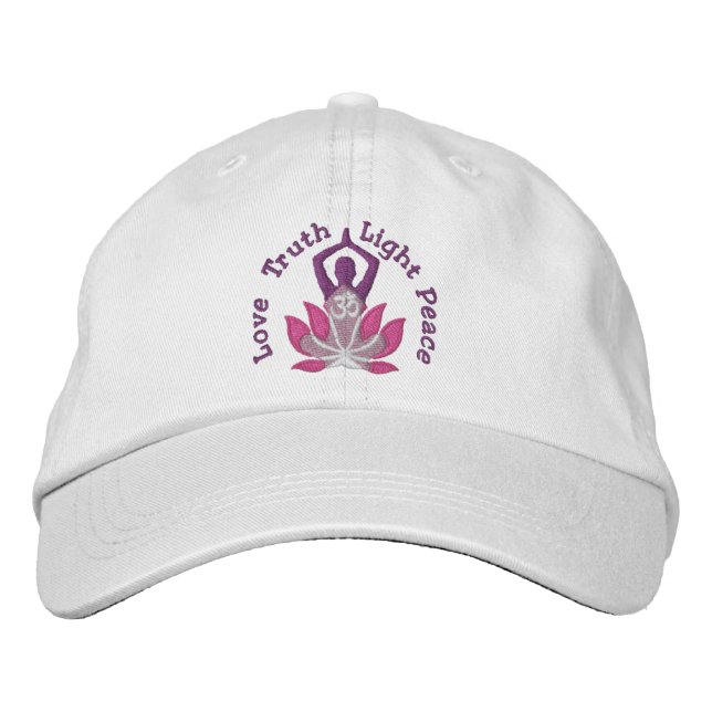 Namaste Lotus om Yoga Pose Embroized Broderad Keps (Framsida)