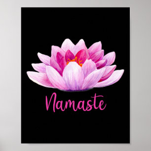 Namaste Lotus Yoga Gåvor Meditation Meditera Blomm Poster