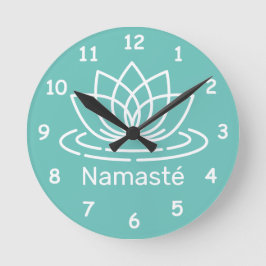 Namasté lotus yoga meditation wall klocka