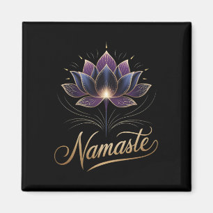 Namaste Lotusblomma Andlig Yogaanhängare Meditatio Magnet