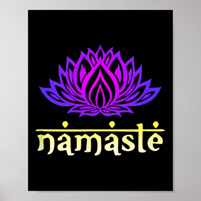 Namaste Lotusblomma Present - Andlig Yoga Om  Poster (Framsidan)
