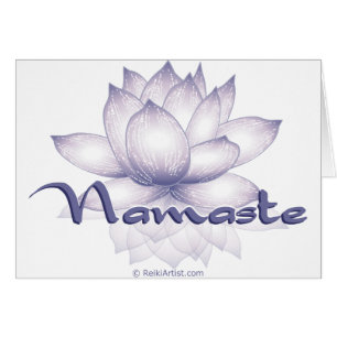 Namaste lotusblommalavendel hälsningskort
