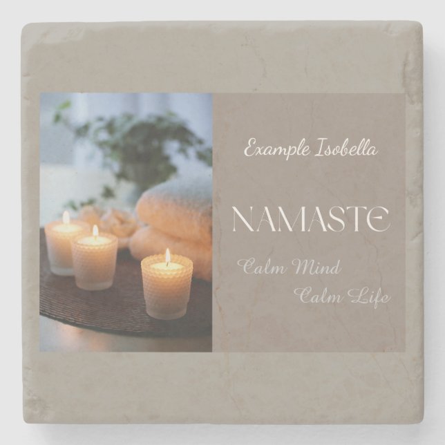 Namaste Lugn Sinne Lugnt Liv välbefinnande present Stenunderlägg (Framsidan)