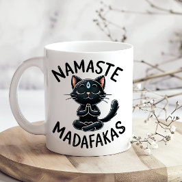 "Namaste Madafakas" Funny Cat Lovers Kaffemugg