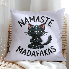 "Namaste Madafakas" Funny Cat Lovers Kudde