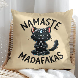 "Namaste Madafakas" Funny Cat Lovers Kudde