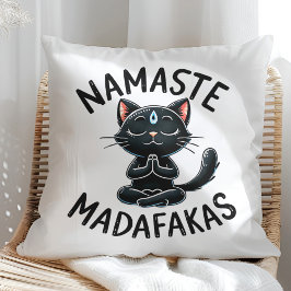 "Namaste Madafakas" Funny Cat Lovers Kudde