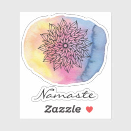 *~* Namaste Mandala Abstrakt Watercolor Sticker Klistermärken