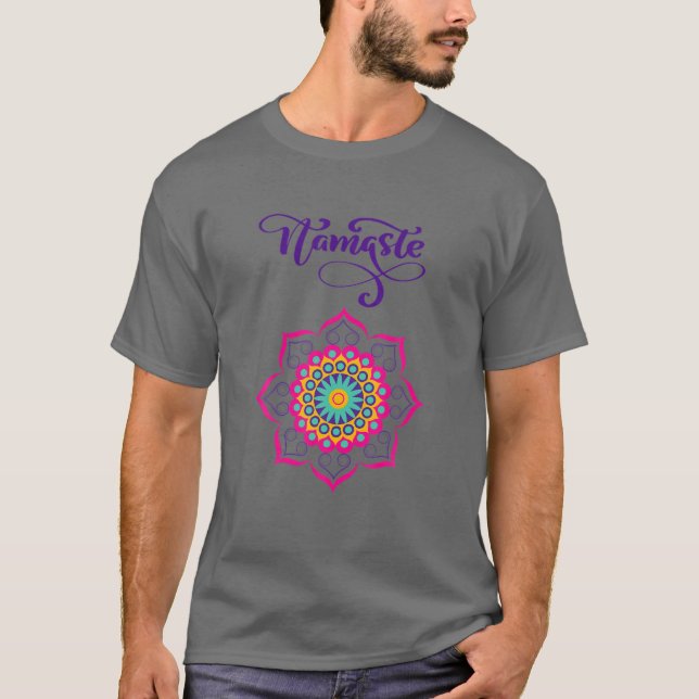 Namaste Mandala Boho Design T Shirt (Framsida)