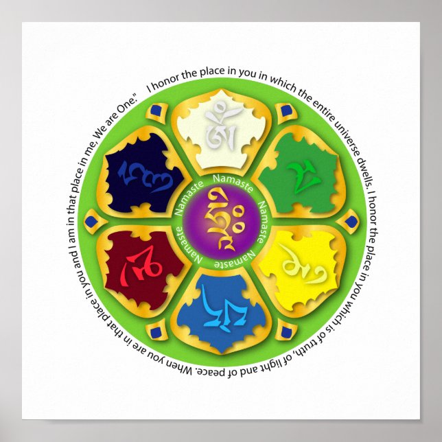 Namaste Mandala - grönt Poster (Framsidan)