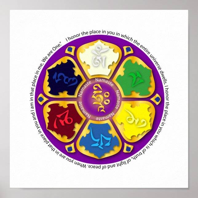 Namaste Mandala - lila Poster (Framsidan)