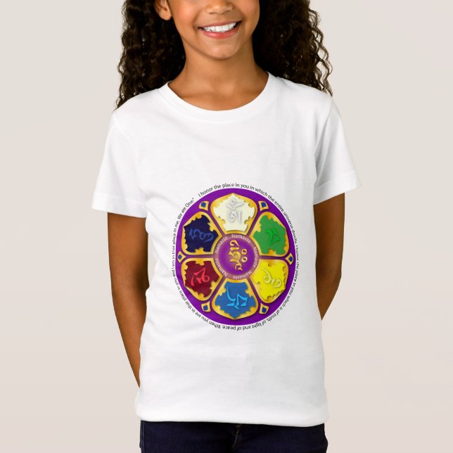 Namaste Mandala - lila Tee Shirt (Framsida)