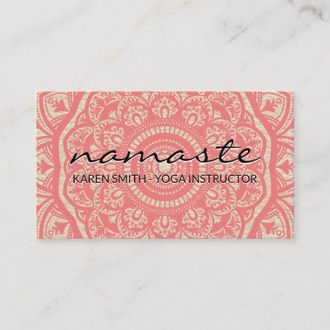 Namaste Mandala Mönster Visitkort (Framsida)