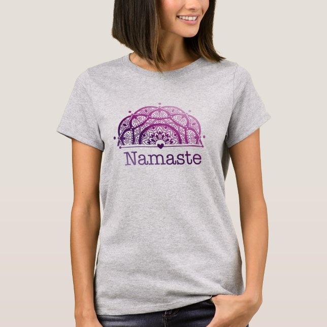 Namaste Mandala purple T Shirt (Framsida)