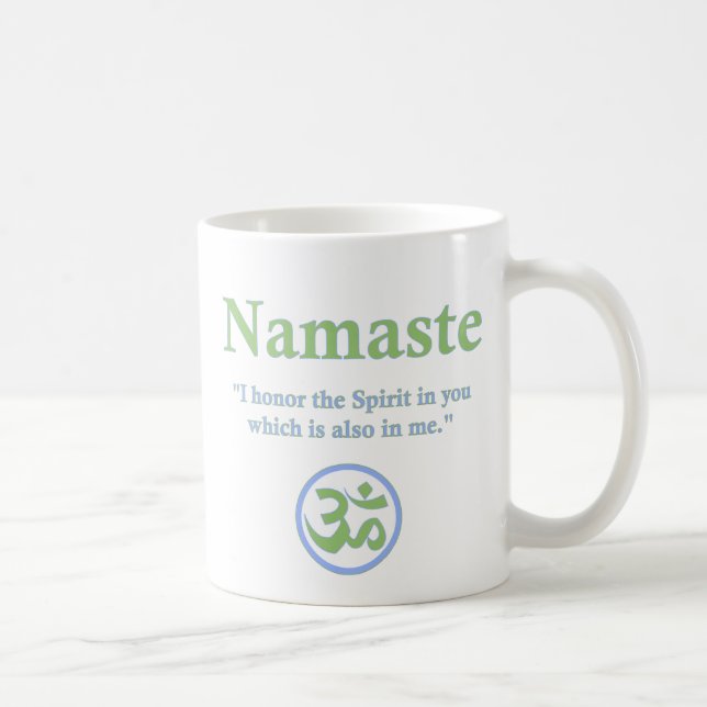 Namaste - med citationstecken och Om-symbol Kaffemugg (Höger)