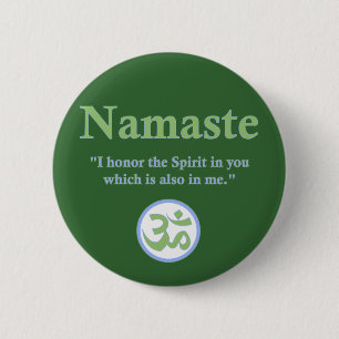 Namaste - med citationstecken och Om-symbol Knapp