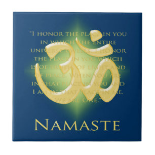 Namaste med Om-symbol Kakelplatta
