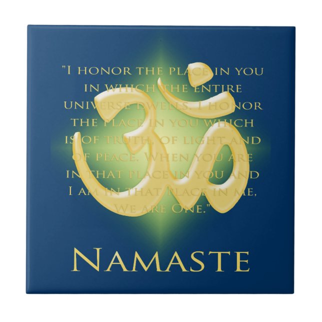 Namaste med Om-symbol Kakelplatta (Framsidan)