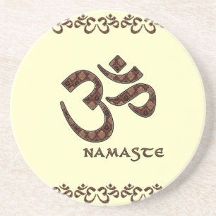 Namaste med Om-symbolbrunt och kräm Underlägg