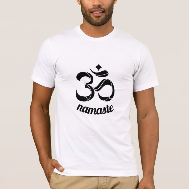 Namaste med tillbaka text t shirt (Framsida)