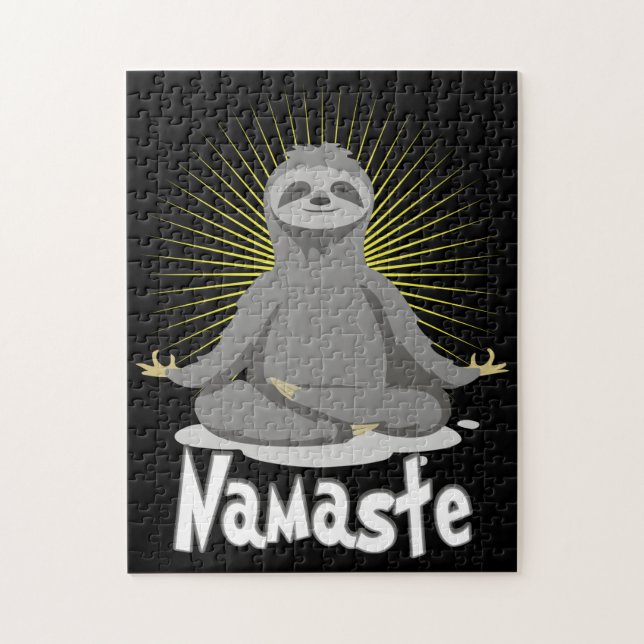 Namaste Meditating Yoga Sloth Pussel (Vertikal)
