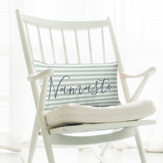 Namaste Meditation Yoga Citat Grönt Mönster Lumbarkudde