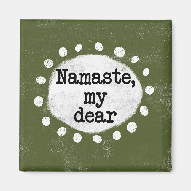 Namaste min kära - Grönt-kylskåp - magnet (Framsidan)