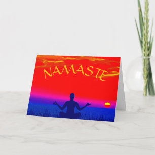 Namaste Mindfulness Meditation och Yoga Zen Sunset Kort