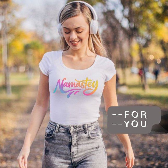 Namaste | Modern Andlig Meditation Yoga T-Shirt (Click It)