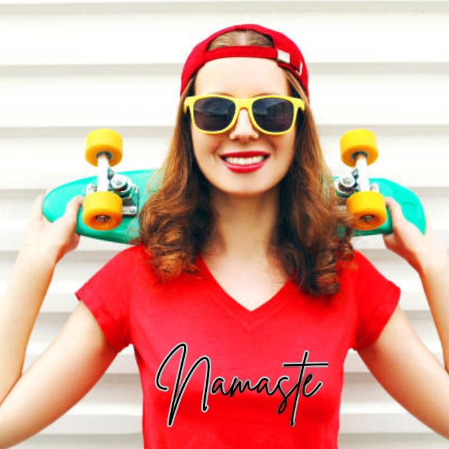 Namaste | Modern Andlig Meditation Yoga T-Shirt (Skapare uppladdad)