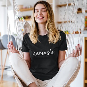 Namasté   Modern Black Meditation Andlig Yoga T Shirt