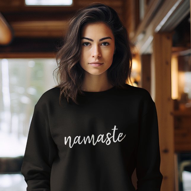 Namasté | Modern Black Meditation Andlig Yoga T Shirt (Skapare uppladdad)