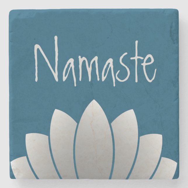 Namaste modern Lotus Blommigt Stenunderlägg (Framsidan)