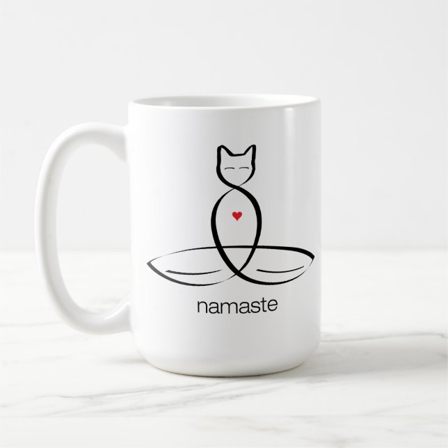 Namaste - Normal stil-text. Kaffemugg (Vänster)