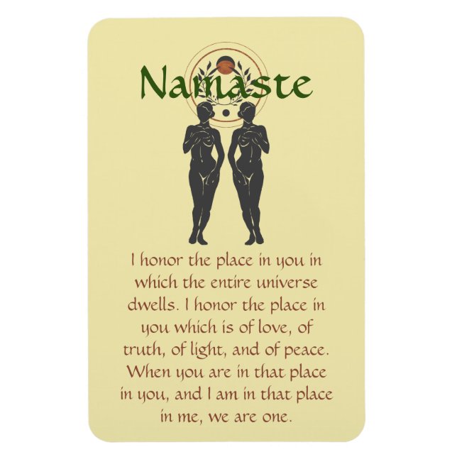 Namaste och Astra Feminine Ord Art Magnet (Vertikal)