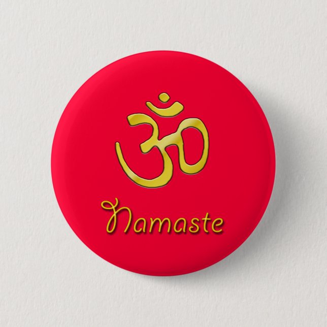 Namaste om Röd knapp bas/rotchakra (Framsida)
